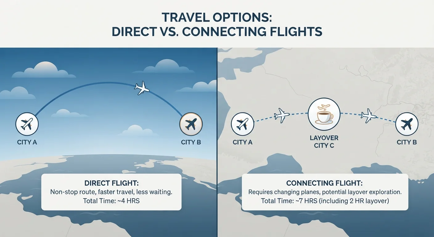 Direct vs. Connecting Flights: Weighing Cost, Time, and Risk