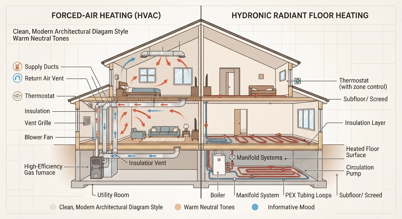 Forced Air vs. Radiant Heat: How Each System Actually Works